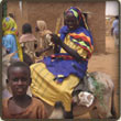 Women on donkeys in Darfur